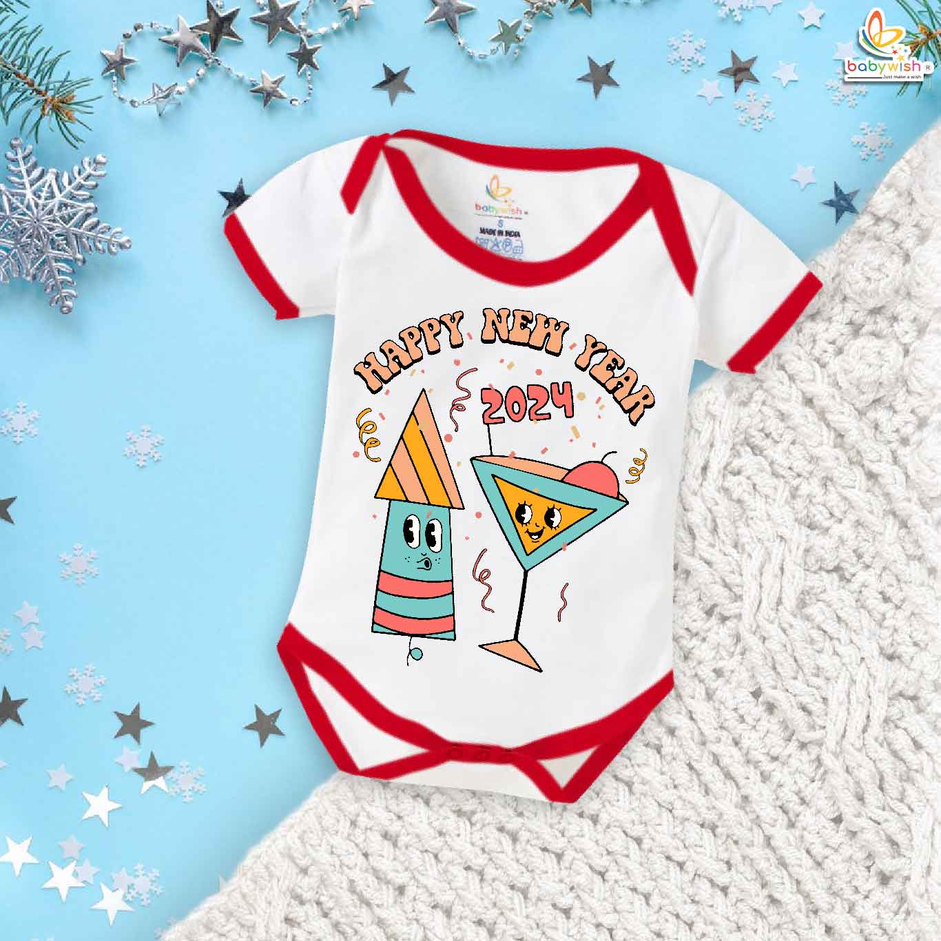Cute My First New Year Bodysuit for Baby Boys & Girls – Rocket Print Soft Cotton Romper, Festive Holiday Outfit, Cozy Nightwear & Perfect Gift for Newborns, Infants & Toddlers | Babywish