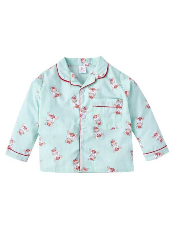 Babywish Kids Sleepsuit for Baby Boy’s and Girl’s Topwear and Pajamas Set Long Sleeve Sleepwear Baby Clothing Sets - Sea Green Unicorn Print - Image 2