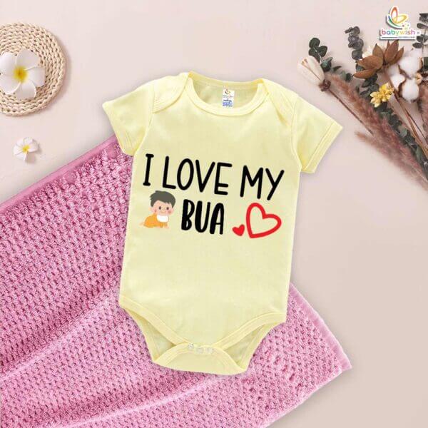 I Love My Bua Baby Romper – Heart Print Bodysuit for Baby Girl or Boy | Bua Gift, Indian Aunt Baby Outfit, Babywish - Image 3