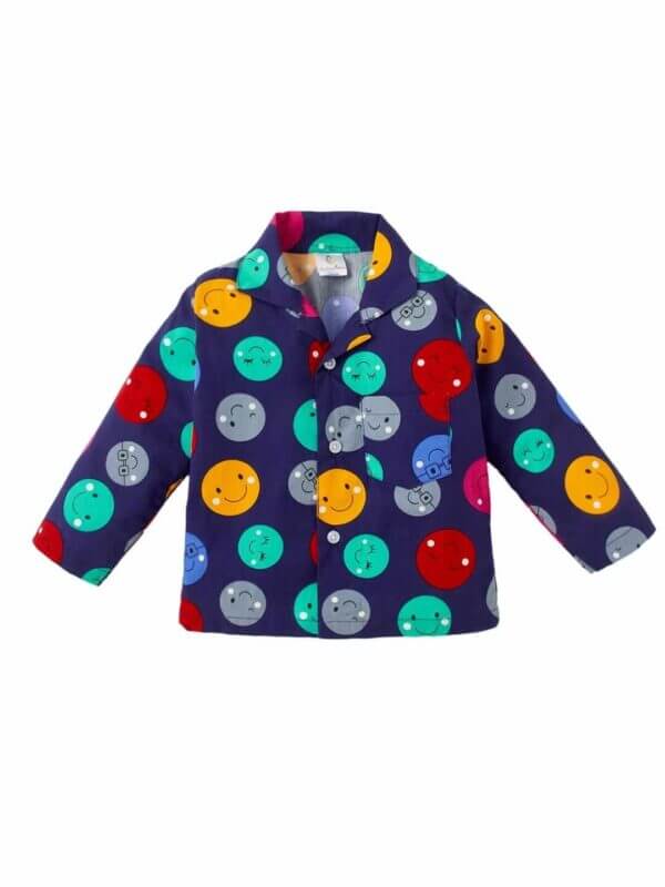 Kids Sleepsuit for Baby Boy’s and Girl’s Topwear and Pajamas Set Long Sleeve Sleepwear Baby Clothing Sets - Purple Color Smiley - Image 2