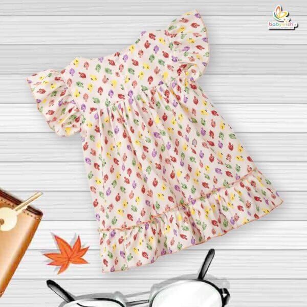Babywish Baby Girl Cotton Frock Newborn Girl Knee Length Sleeveless Dress Lily Floral Theme Printed - Image 9