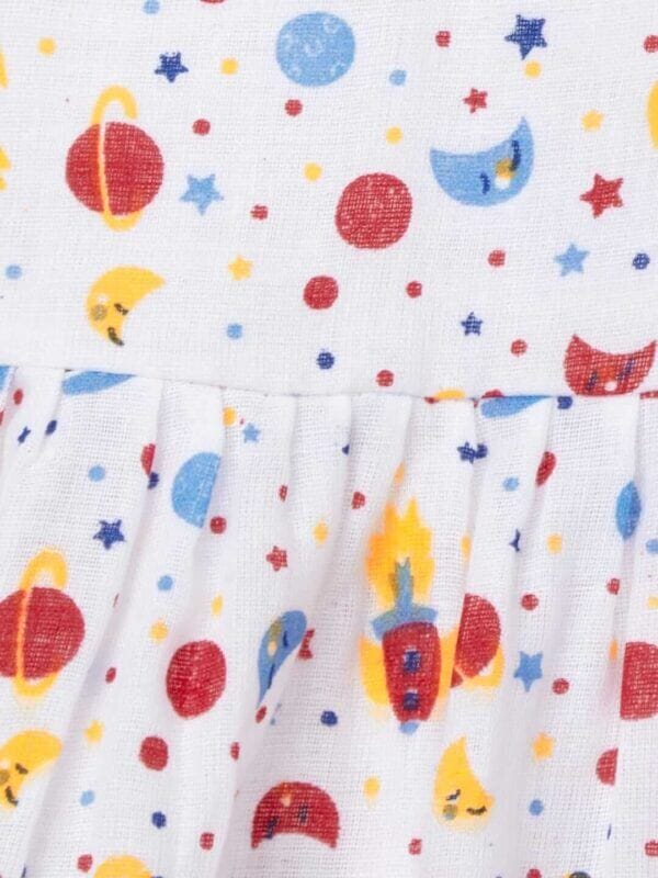 Babywish Baby Girl Cotton Frock Newborn Girl Knee Length Sleeveless Dress Space Theme Theme Printed - Image 3