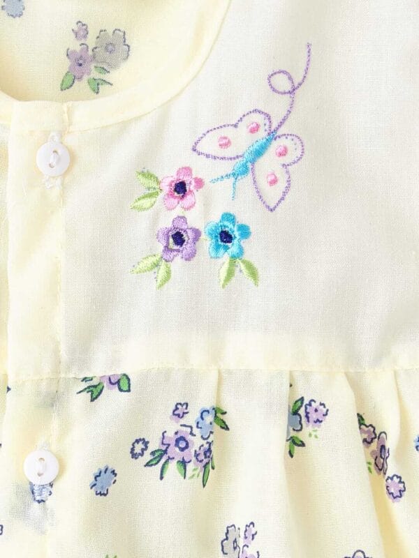 Babywish Baby Girl Cotton Frock Newborn Girl Knee Length Sleeveless Dress Floral Theme Printed - Image 10