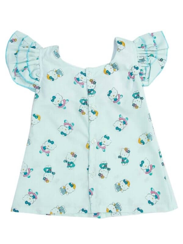 Babywish Baby Girl Cotton Frock Newborn Girl Knee Length Sleeveless Dress Doll Theme Printed - Image 3
