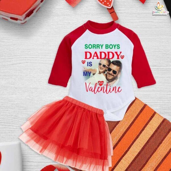 Babywish Newborn girls tutu skirt Full Sleeve romper Valentine Day print onesies bodysuits for baby 0 to 12 months