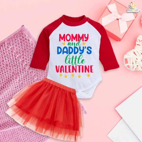 Babywish Newborn girls tutu skirt Full Sleeve romper Valentine Day print onesies bodysuits for baby 0 to 12 months - Image 2