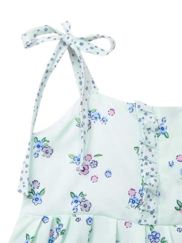 Babywish Baby Girl Cotton Frock Newborn Girl Knee Length Sleeveless Dress Floral Theme Printed - Image 3