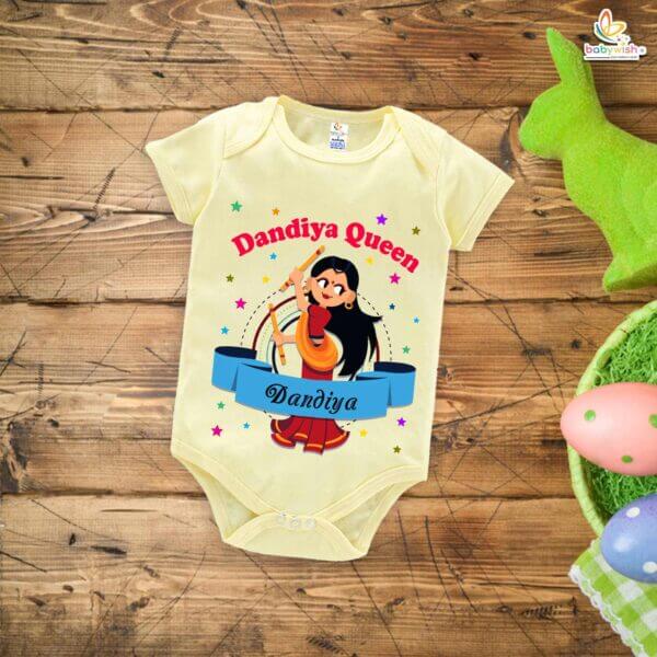 Babywish Baby Navratri Romper Bodysuit My First Dussehra Dandiya Queen - Image 2