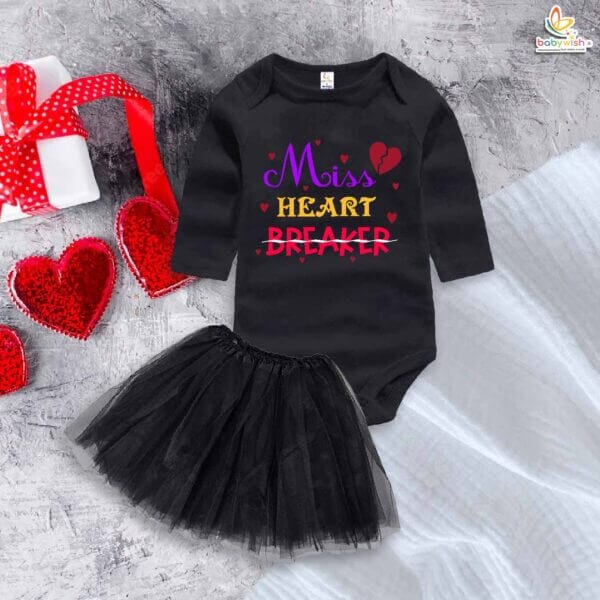 Babywish Newborn girls tutu skirt Full Sleeve romper Valentine Day print onesies bodysuits for baby 0 to 12 months - Image 3