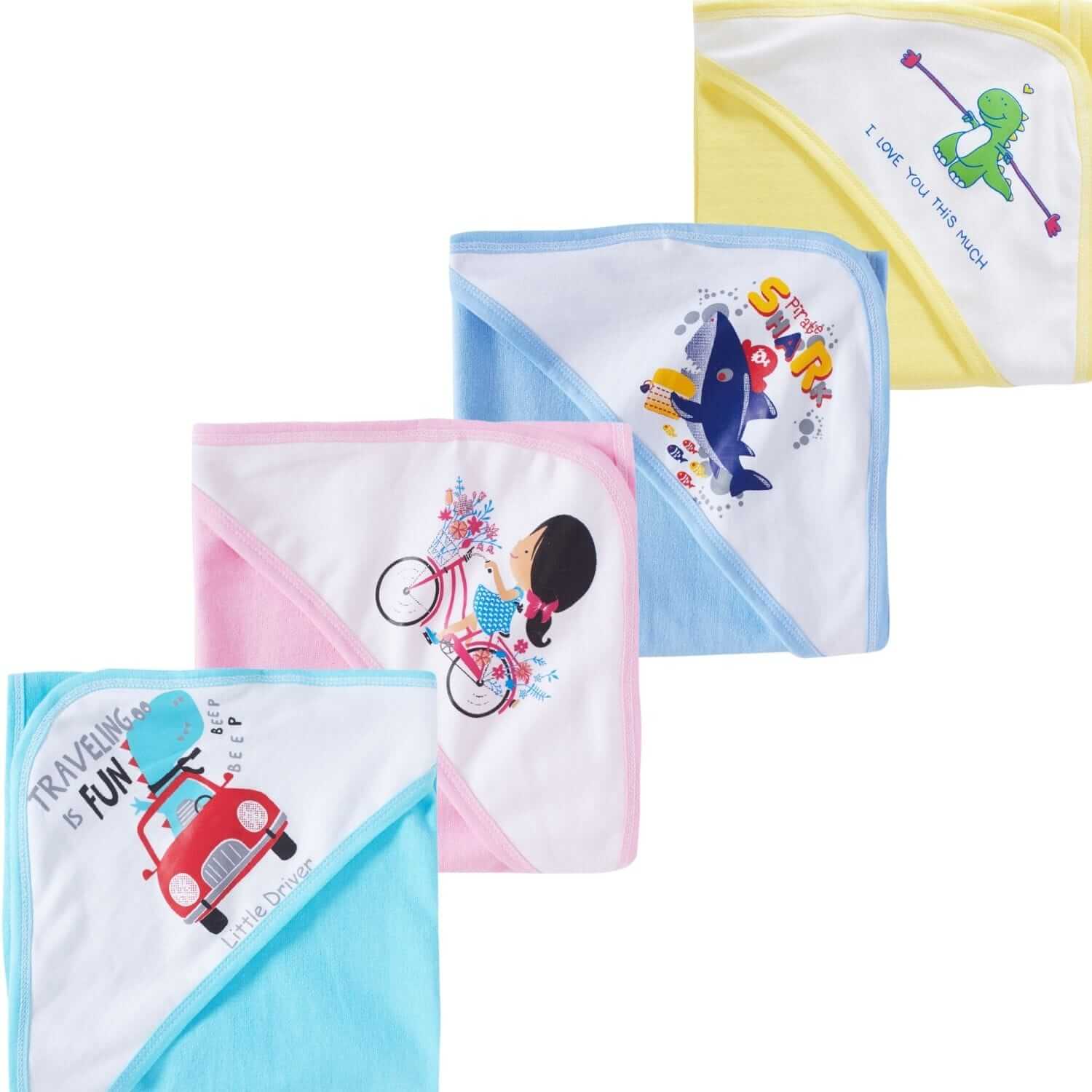 Baby Hooded Towels for Newborn – Combo Multicolor Bath Towels for Boys & Girls, Soft and Absorbent Infant & Kids Hooded Towels, Cozy Baby Bath Wraps