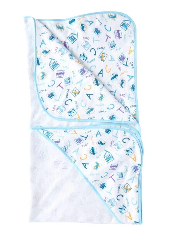 Baby Flannel hooded towels for new born Alphabets Printed Bath Towel for Boys and Girls Infants kids towel - Image 3