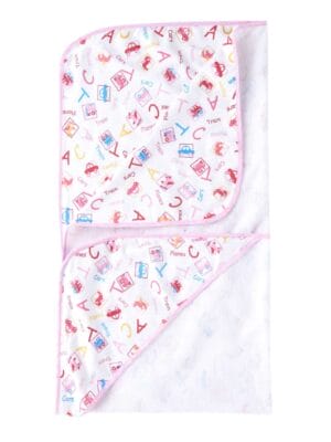 Baby Flannel hooded towels for new born Alphabets Printed Bath Towel for Boys and Girls Infants kids towel