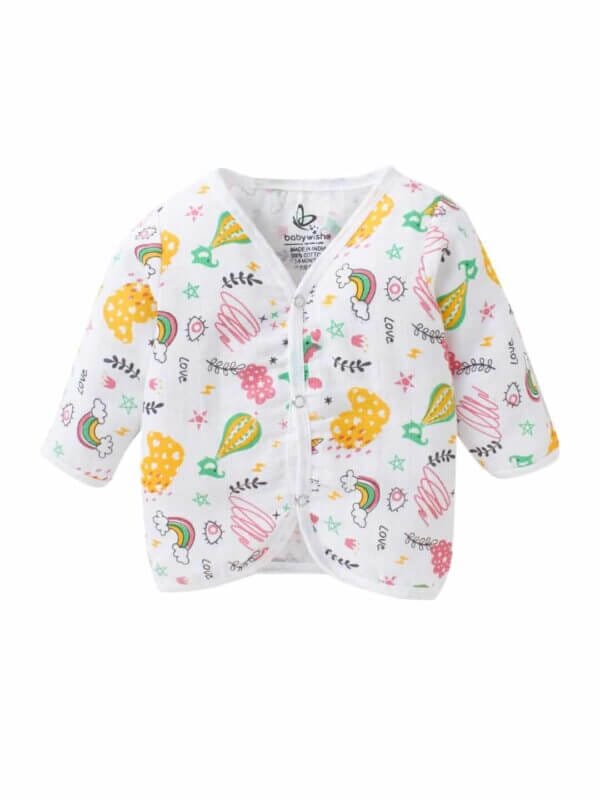 GOTS Certified Organic Muslin Jhabla for Newborn Babies Clothes Ultra Soft Unisex Summer Vest for Infants 3-Pack Gift Set - Image 5
