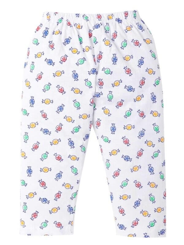 kids top bottom baby Jhabla Set Full Sleeve Pure Cotton kids tshirt Jhabla pajama set - Yellow Candy Print - Image 5