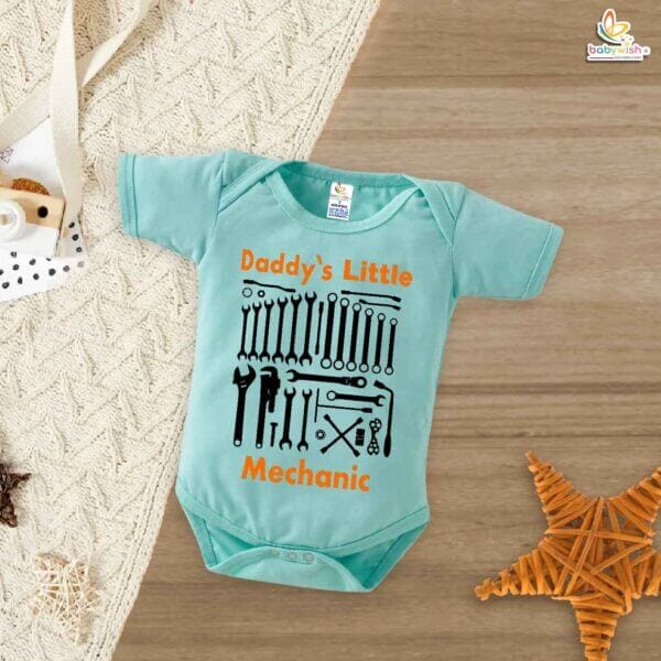 Daddy’s Little Mechanic Romper – Father & Baby Matching Bodysuit – Cute Baby Clothes for Daddy’s Little Helper – Soft Cotton Infant Outfit – Babywish - Image 2