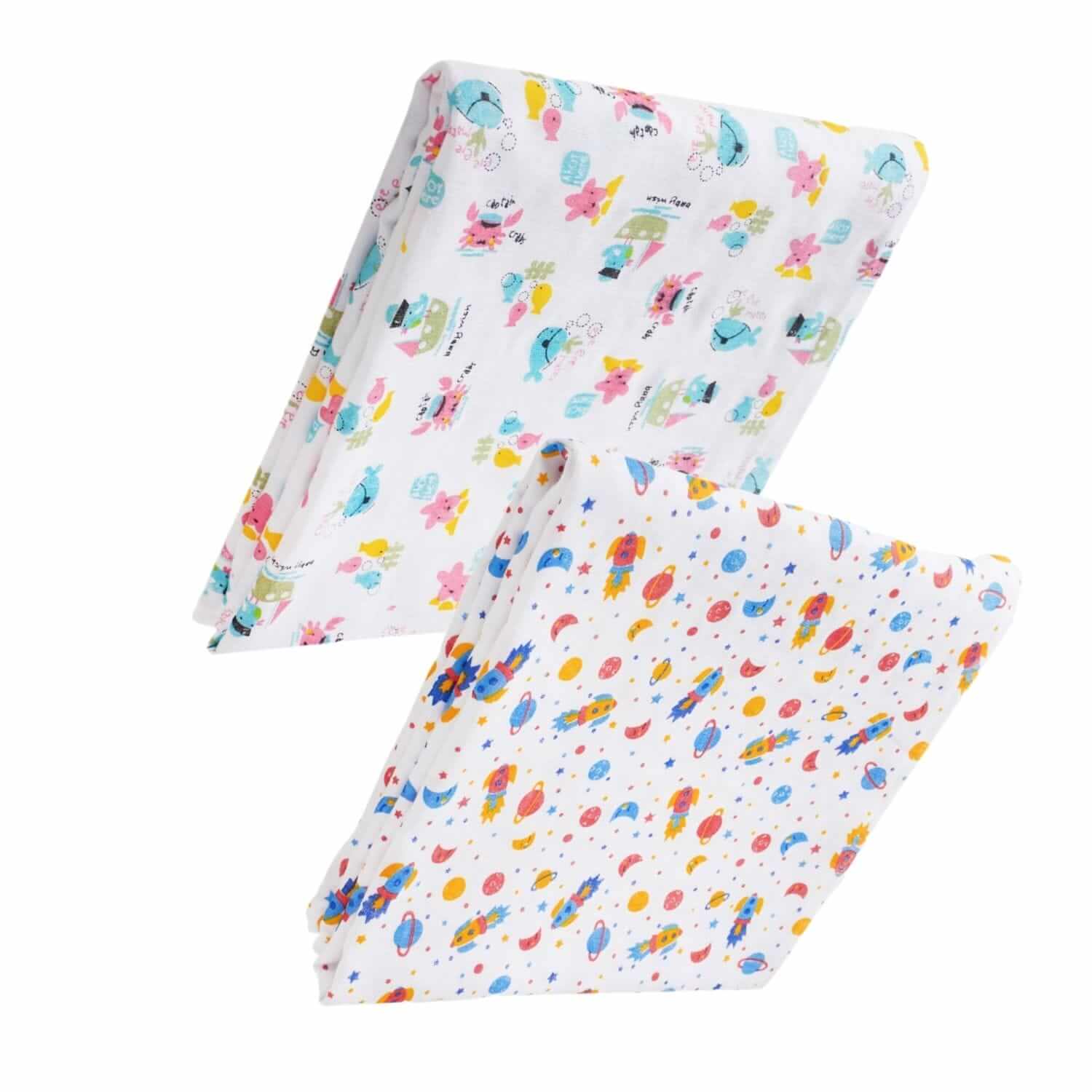 Muslin Swaddle Blankets 100% Organic for Newborn Baby – Soft Multipurpose Infant Swaddle 112x112cm, Breathable Cotton Wrap, Combo Pack of 2, Ideal for Sleeping, Nursing, Travel, and Baby Comfort