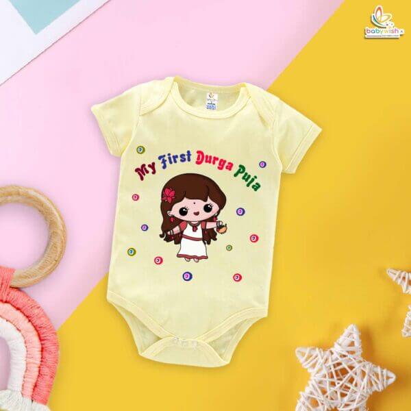 Babywish Baby Navratri Romper Bodysuit My First Dussehra First Durga pooja festivals - Image 2