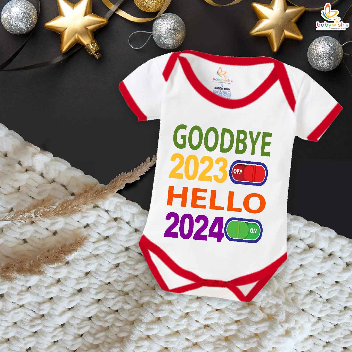 Baby New Year Romper for Boys & Girls – Premium Soft Cotton Unisex Bodysuit, Festive Holiday Outfit, Cozy Nightwear & Perfect Gift for Newborns, Infants & Toddlers | Babywish