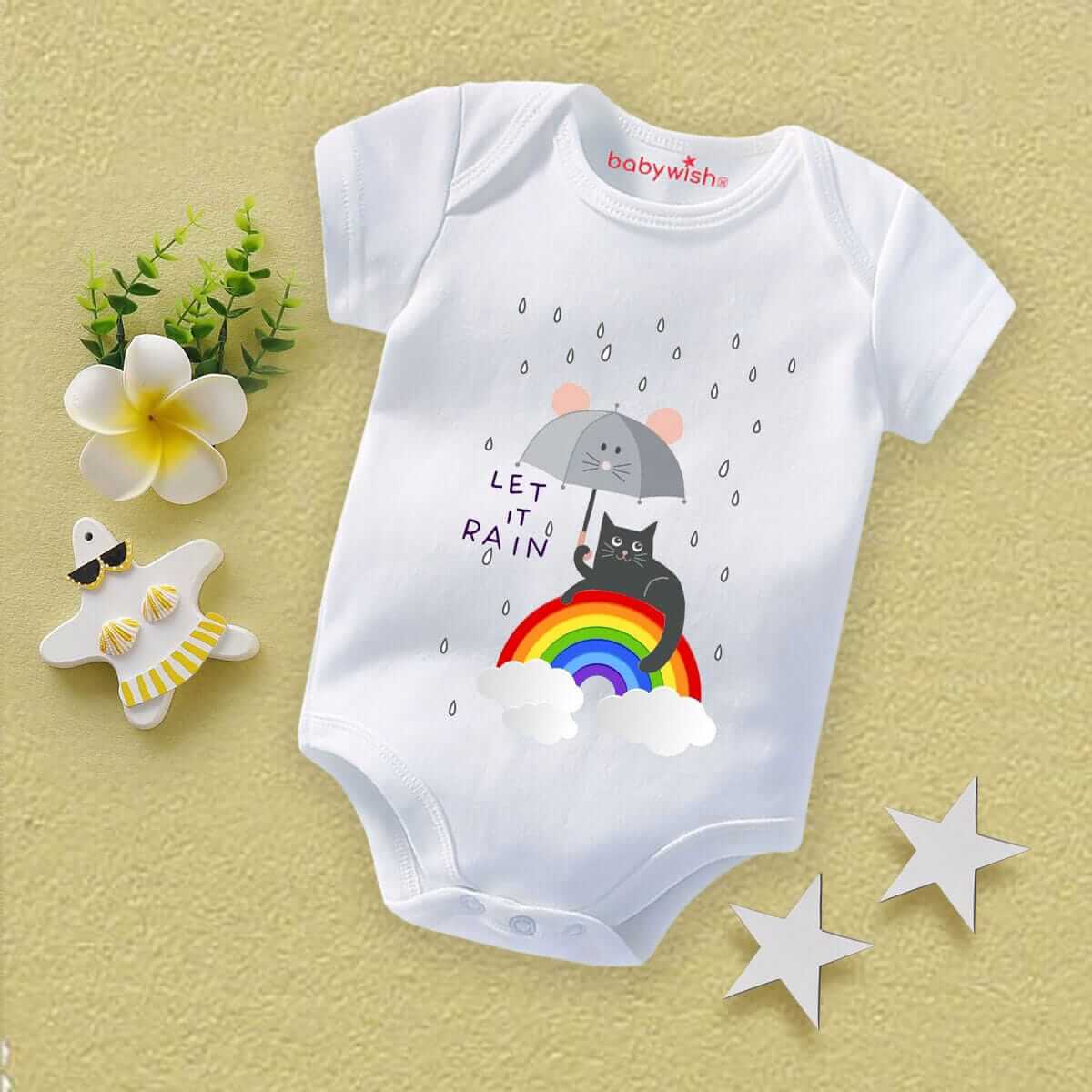 Baby Newborn Monsoon Bodysuits Romper Half Sleeve Envelope Neck Onesies Rainfall Outfit – Lightweight, Soft & Comfy Baby Clothes for 0-12 Months