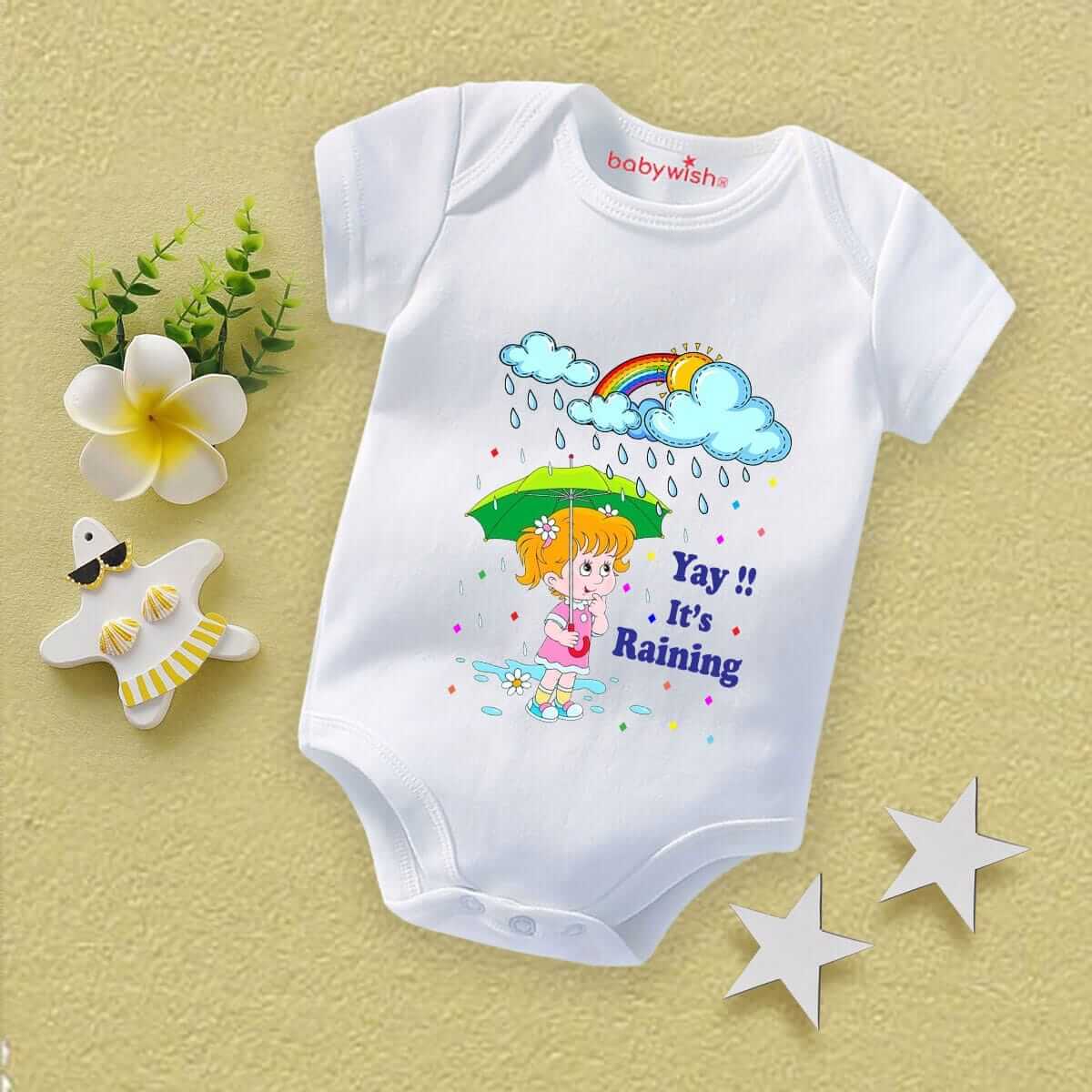 Baby Newborn Monsoon Bodysuits Romper Half Sleeve Envelope Neck Onesies Rainfall Outfit – Soft, Cozy & Stylish Baby Clothes for 0-12 Months