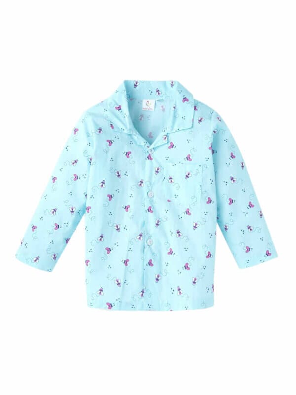 Kids Sleepsuit for Baby Boy’s and Girl’s Topwear and Pajamas Set Long Sleeve Sleepwear Baby Clothing Sets - Blue Butterfly Print - Image 2