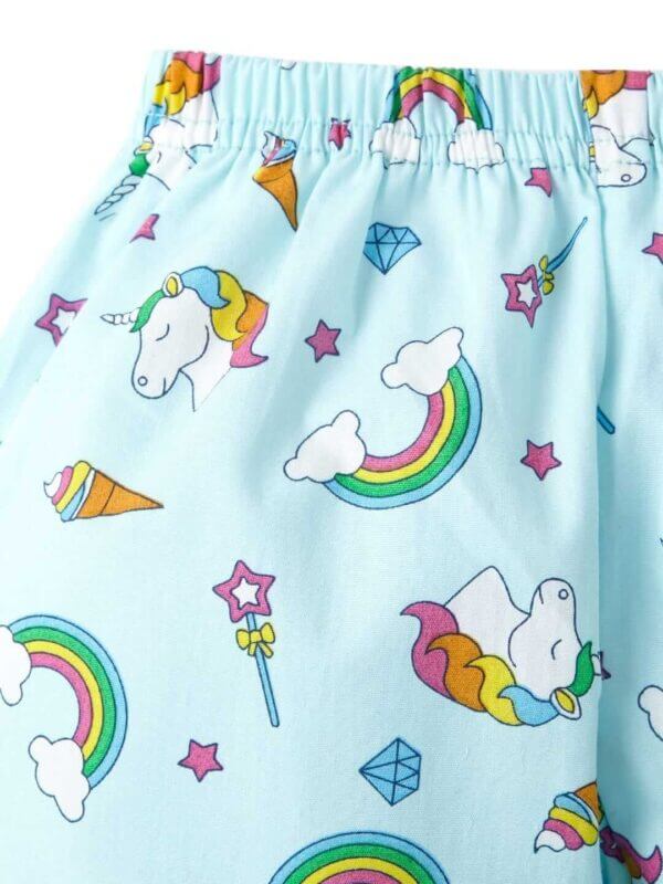 Kids Sleepsuit for Baby Boy’s and Girl’s Topwear and Pajamas Set Long Sleeve Sleepwear Baby Clothing Sets - Light Blue Unicorn Rainbow - Image 6