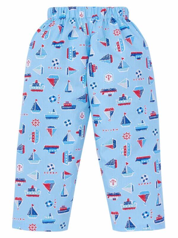 Kids Sleepsuit for Baby Boy’s and Girl’s Topwear and Pajamas Set Long Sleeve Sleepwear Baby Clothing Sets - Blue Boat Print Print - Image 5