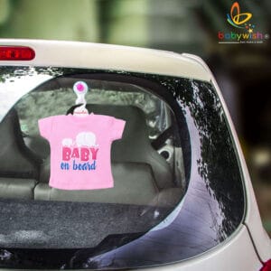 Baby on Board Car Decals Cloth Safety Sign Board with Hanger & Vacuum suction cup