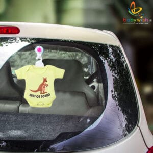 Baby on Board Car Decals Cloth Safety Sign Board with Hanger & Vacuum suction cup