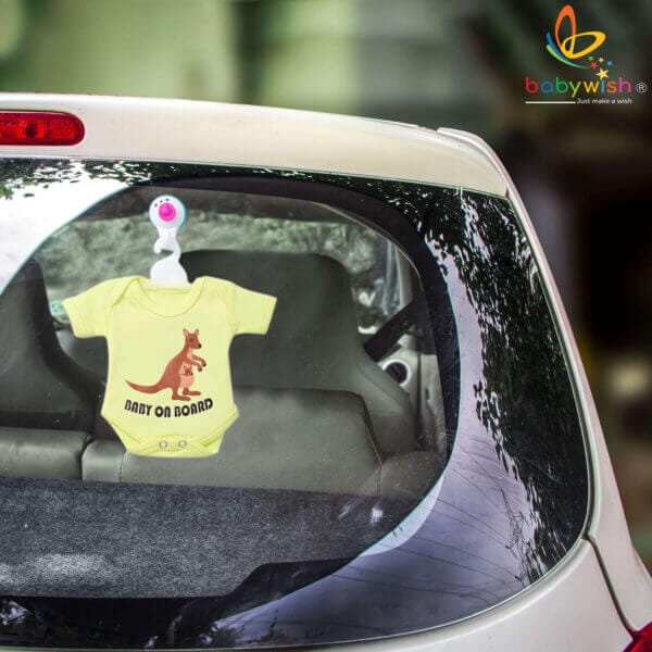 Baby on Board Car Decals Cloth Safety Sign Board with Hanger & Vacuum suction cup