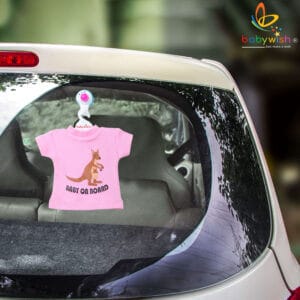 Baby on Board Car Decals Cloth Safety Sign Board with Hanger & Vacuum suction cup