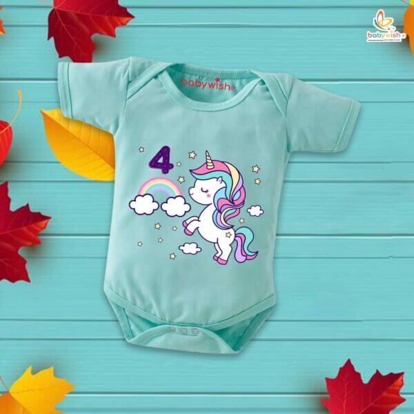 Four month unisex baby romper half sleeve round neck onesie - Image 2