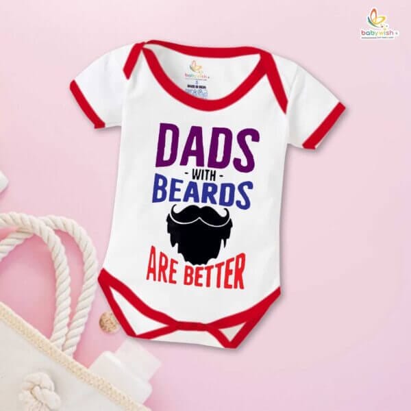 Fathers Day Special Baby Outfit Half Sleeve Unisex Multicolor Romper Onesies for Newborn baby - Image 2