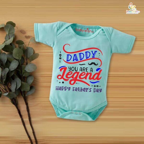 Fathers Day Special Baby Outfit Half Sleeve Unisex Multicolor Romper Onesies for Newborn baby - Image 4