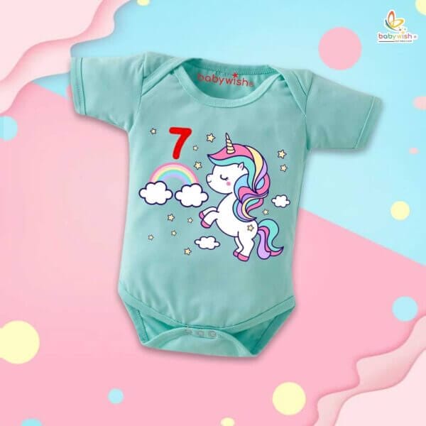 Seven month unisex baby romper half sleeve round neck onesie - Image 2