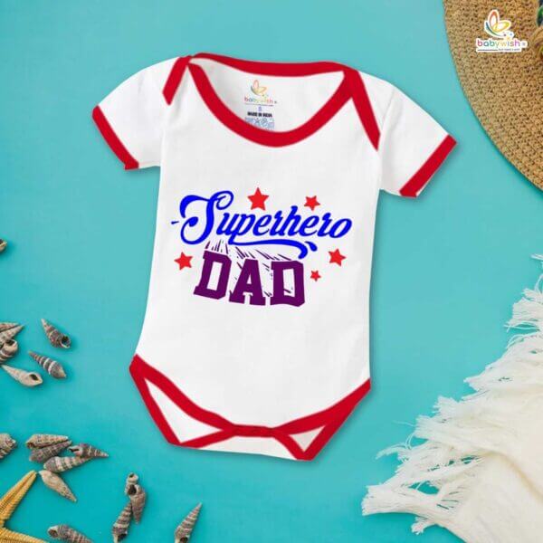Fathers Day Special Baby Outfit Half Sleeve Unisex Multicolor Romper Onesies for Newborn baby - Image 5