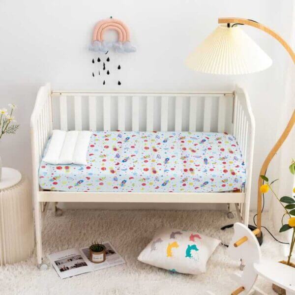 Baby Waterproof Bed Mattress Protector Red Drysheet for Baby Soft Breathable Waterproof Bed Sheet Protector - Image 5