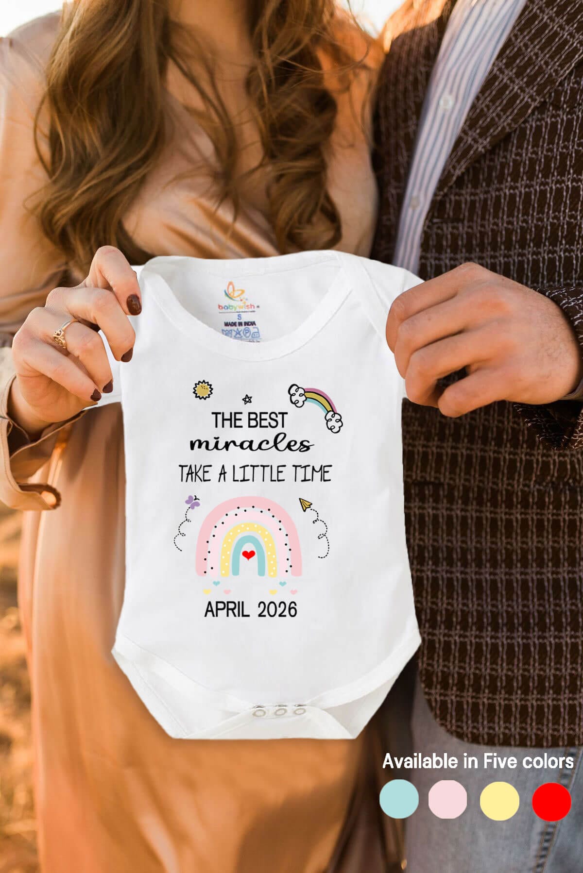 Custom Printed Baby Pregnancy Announcement Romper | Baby Reveal Onesie Outfit | Babywish