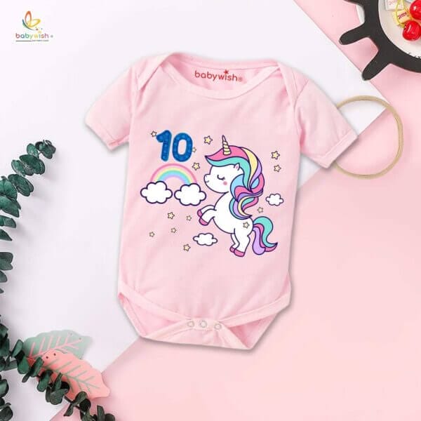 Ten month unisex baby romper half sleeve round neck onesie - Image 3