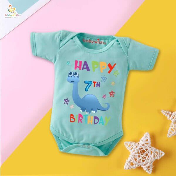 Seven month unisex baby romper half sleeve round neck onesie - Image 3