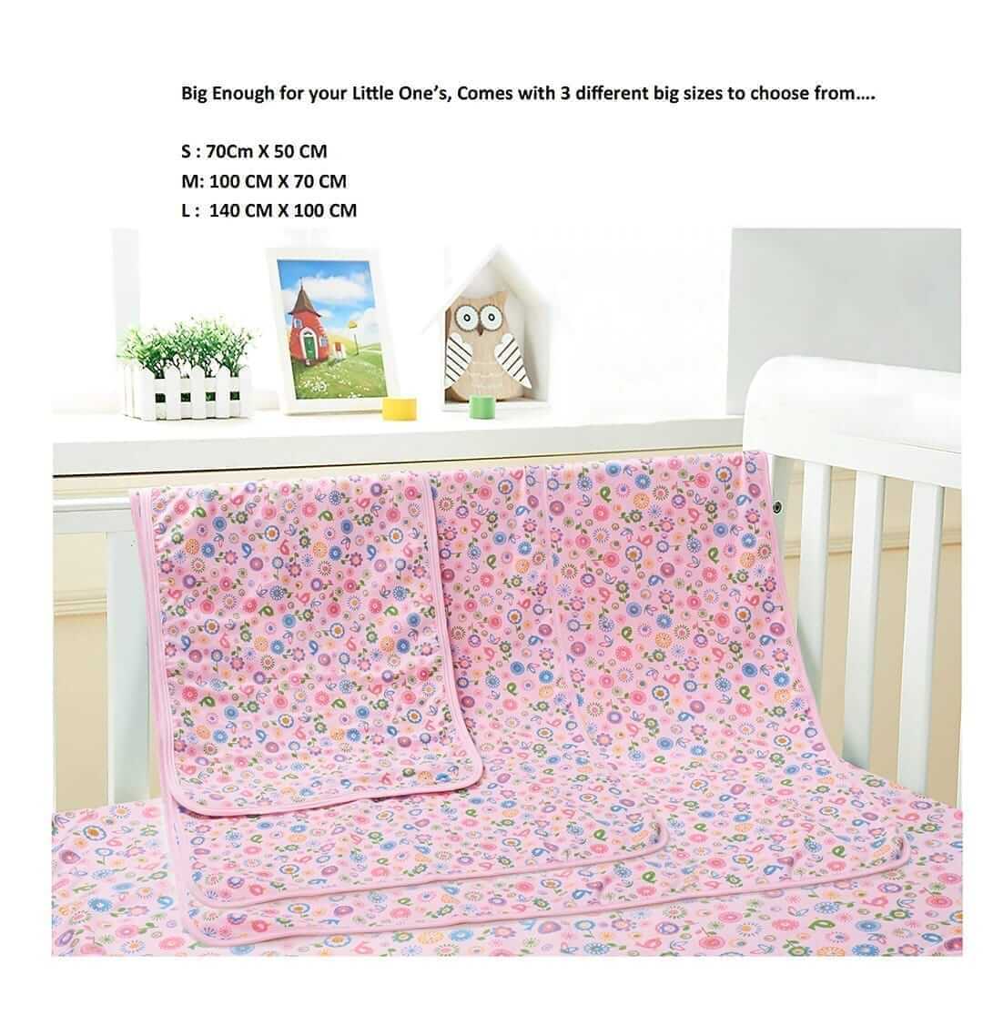 Baby Waterproof Bed Mattress Protector Pink Drysheet | Soft, Breathable, Waterproof Crib Bed Sheet Protector for Newborns and Toddlers | Hypoallergenic, Easy to Wash