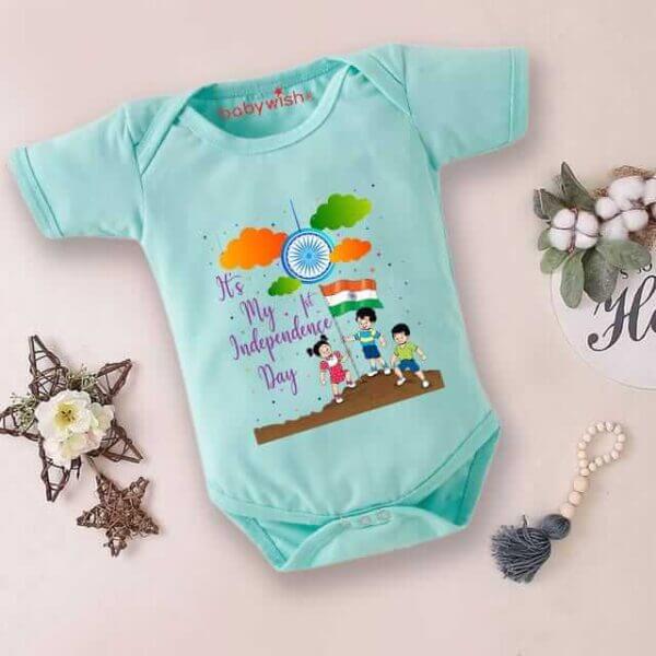 Babywish Independence Day T-Shirt for Boys and Girls 15th August Romper HAPPY INDEPENDENCE DAY - Image 2