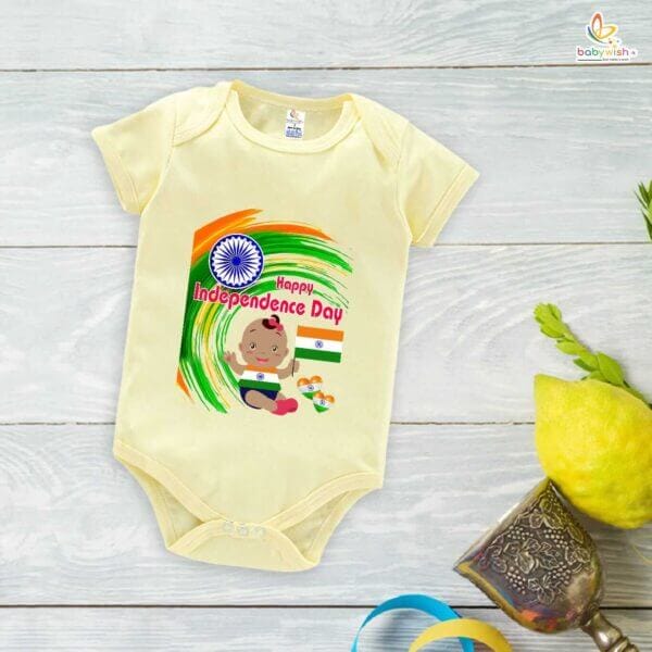 Babywish Independence Day T-Shirt for Boys and Girls 15th August Romper HAPPY INDEPENDENCE DAY - Image 4