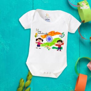 Babywish Independence Day T-Shirt for Boys and Girls 15th August Romper HAPPY INDEPENDENCE DAY