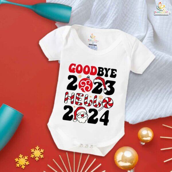 Babywish New Year Romper Clothes My First New Year Bodysuits Bye Bye 2023 And New Year 2024 - Image 5
