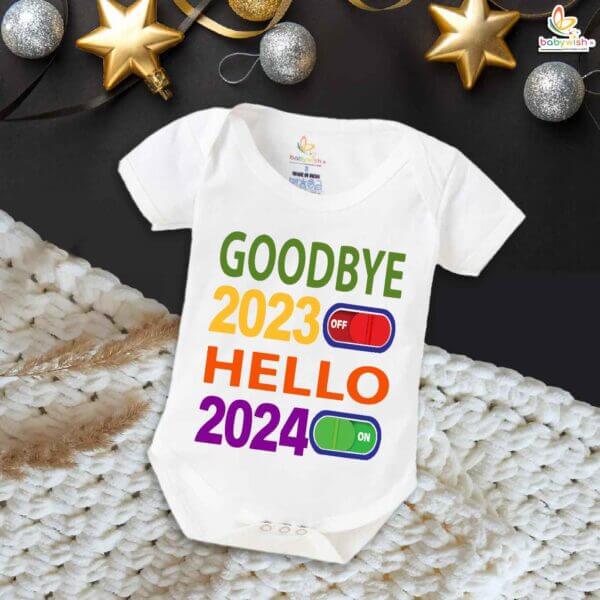 Babywish New Year Romper Clothes My First New Year Bodysuits Goodbye 2023 Hello 2024 - Image 5
