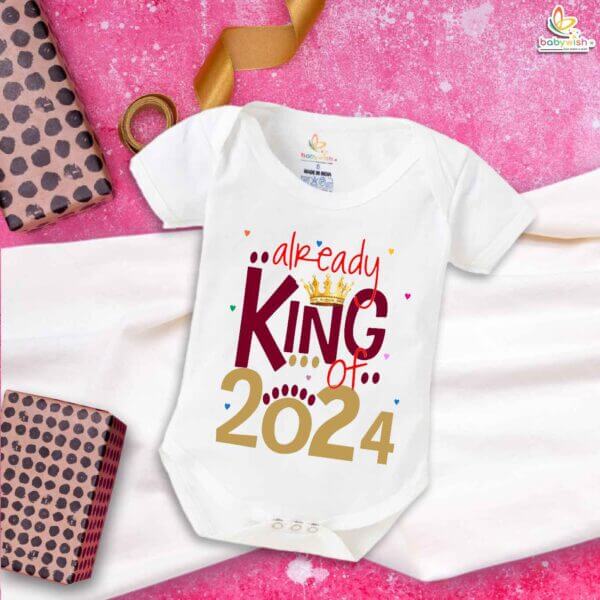 Babywish New Year Romper Clothes My First New Year Bodysuits Already King of 2024 - Image 5