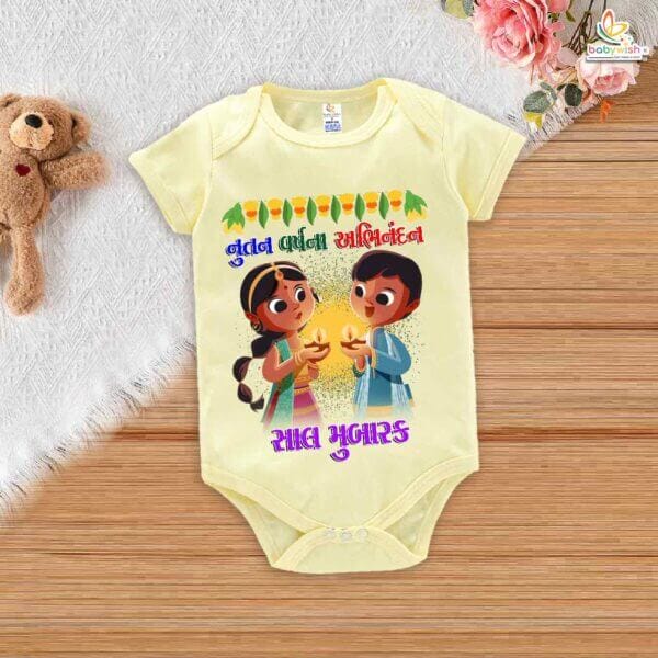 Babywish Baby Diwali Romper Bodysuit My First Diwali Diwali Ki Shubhkamna - Image 2