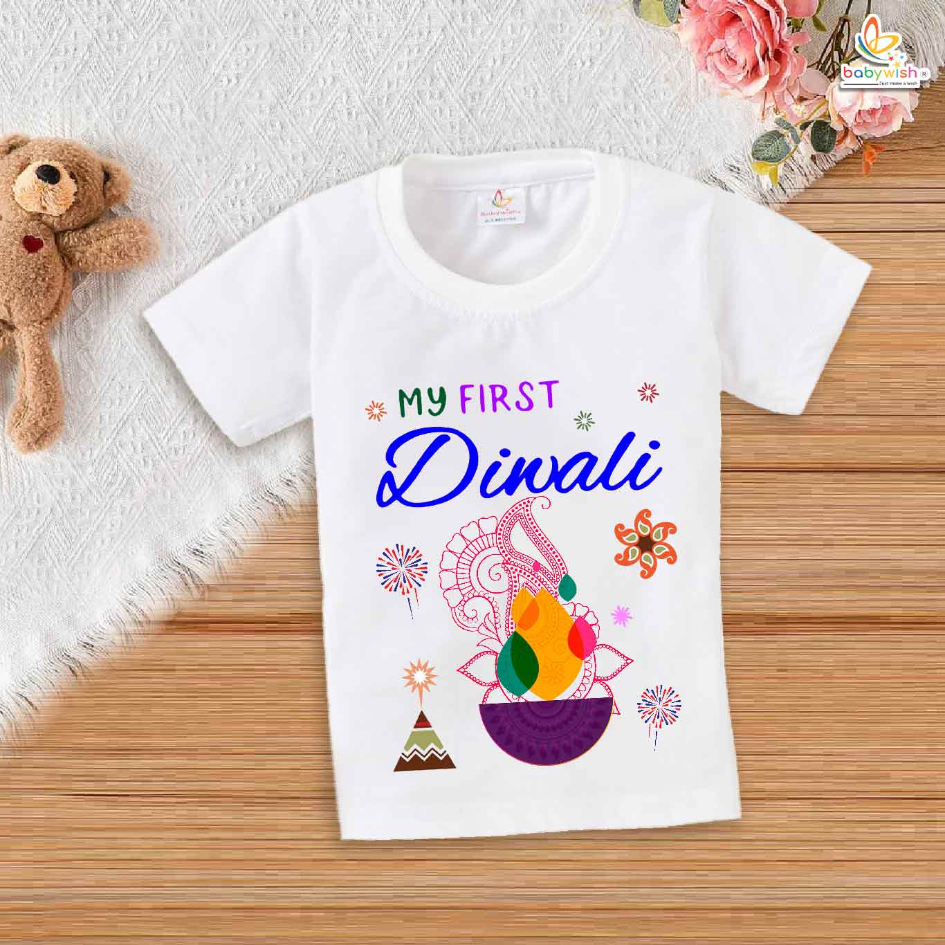 Babywish Baby Diwali T-shirt My First Diwali My First Diwali Light