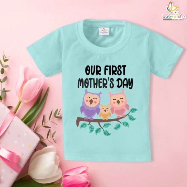 Babywish Baby First Mothers Day T-Shirt Cute Owl Print Gift for Baby Boy or Girl - Image 2